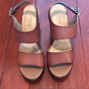 JCrew Platform Wedge Sandals 4” heel